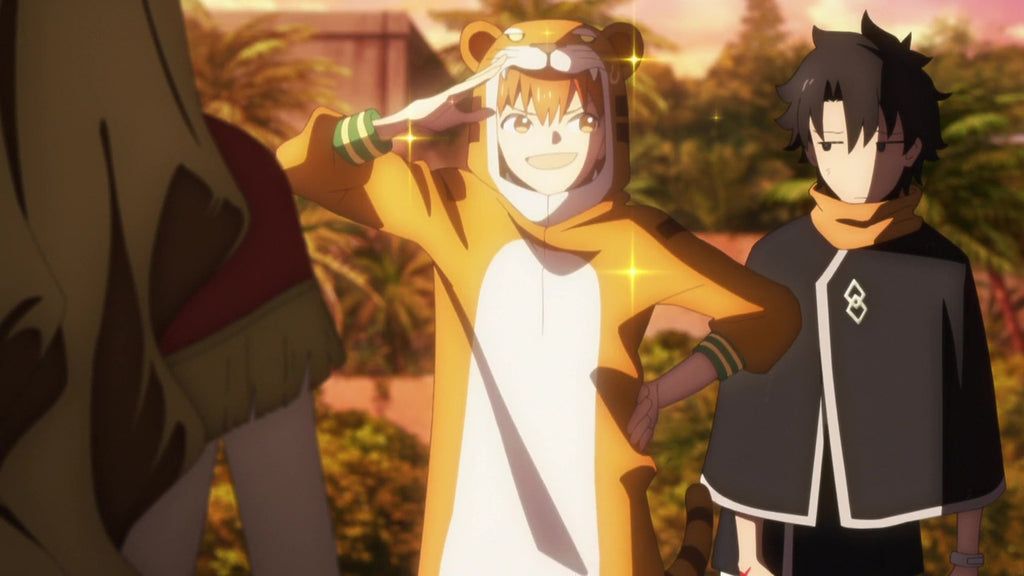 animal kigurumi saluting to his friend