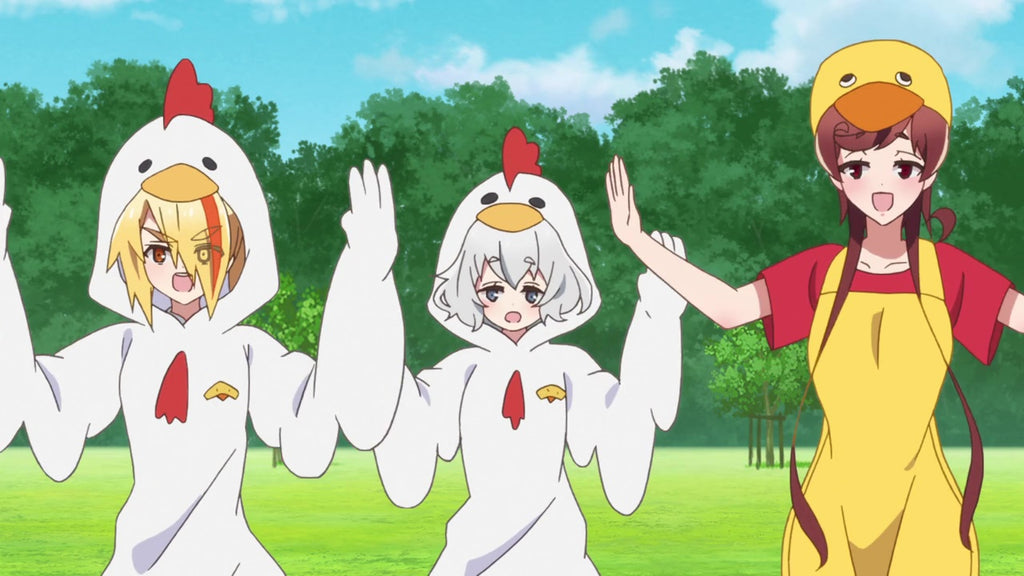 animal kigurumi practicing dance steps