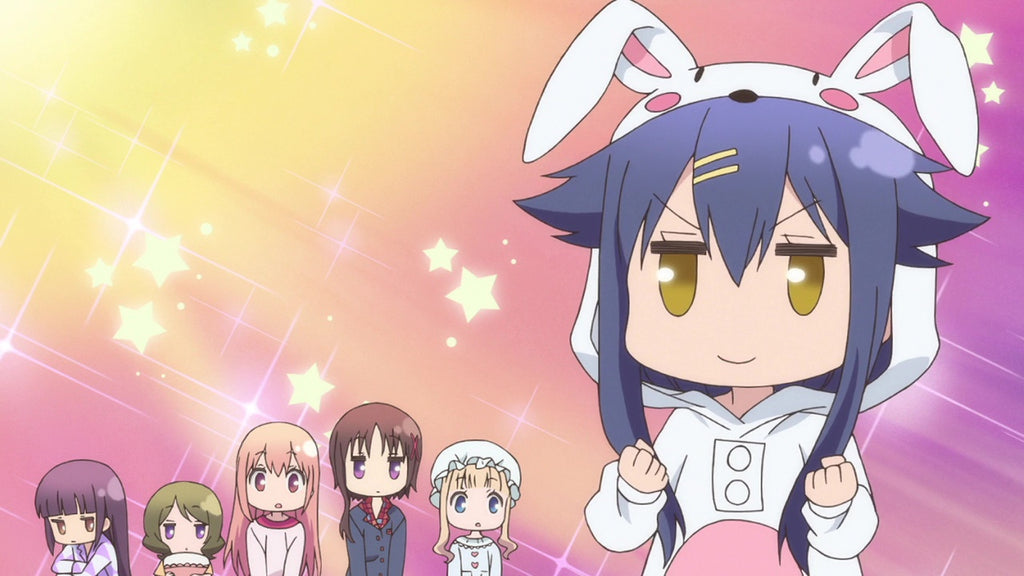 rabbit kigurumi leading her friends