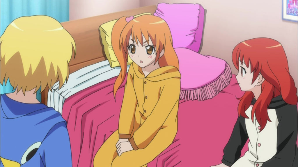 animal kigurumi having a conversation in bed