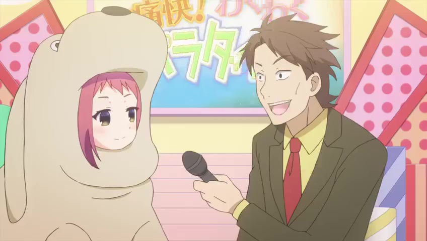 dog kigurumi questioned by the host