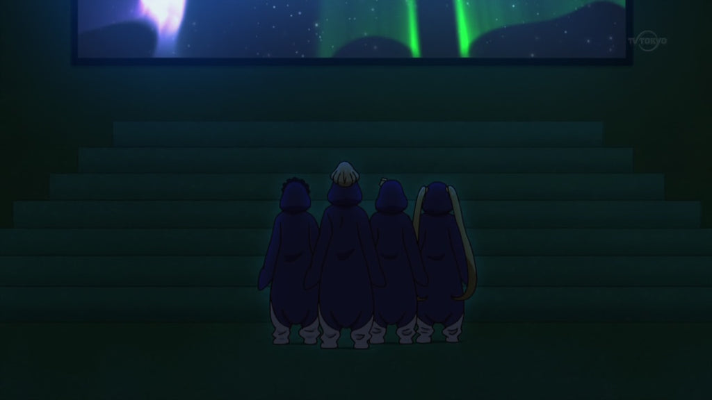 penguin kigurumi amaze in the night sky view