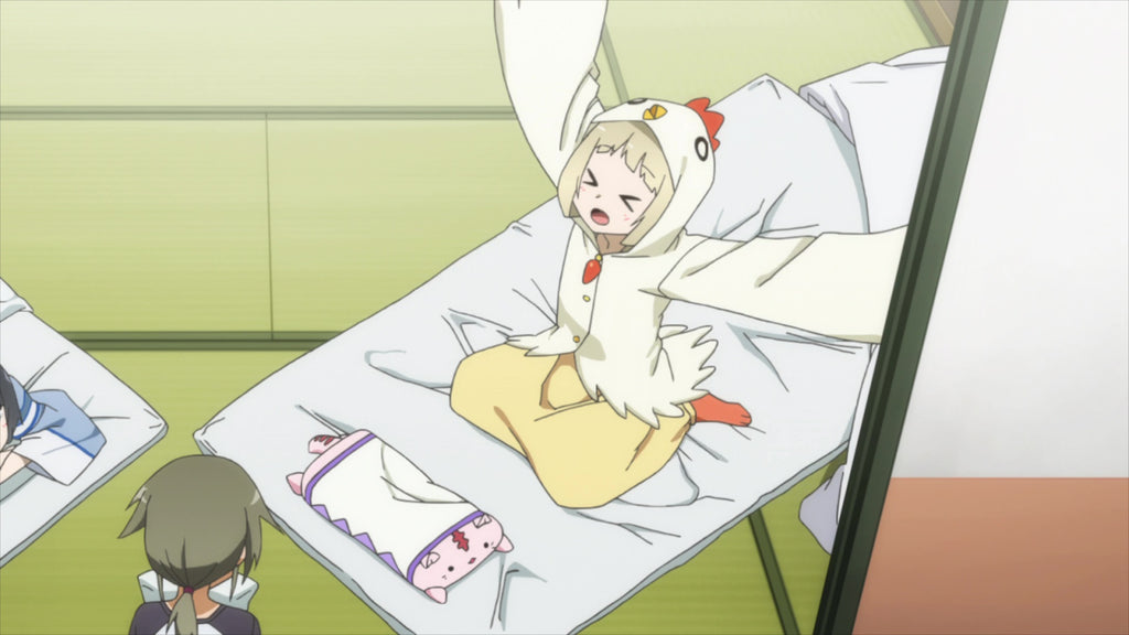 animal kigurumi waking out in the bed