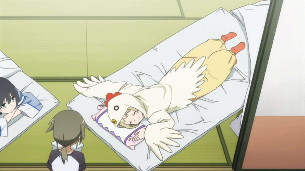 animal kigurumi lying in the bed