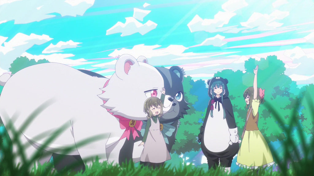 bear kigurumi saying goodbye to her friends
