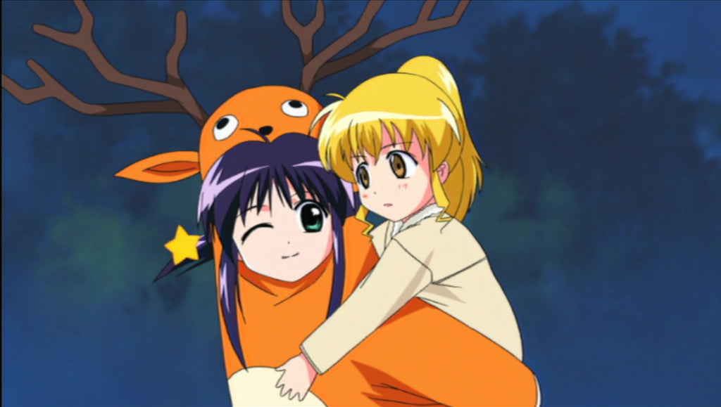 raindeer kigurumi carrying her friend