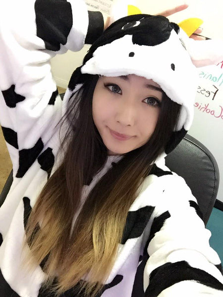 xChocoBars with her full cow kigurumi