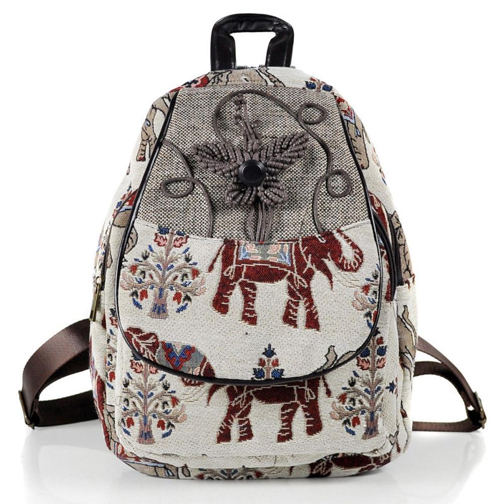 embroidered canvas backpack