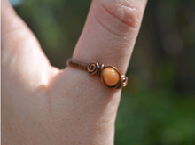 Load image into Gallery viewer, Mexican Fire Opal - Copper Ring - Size 10.5