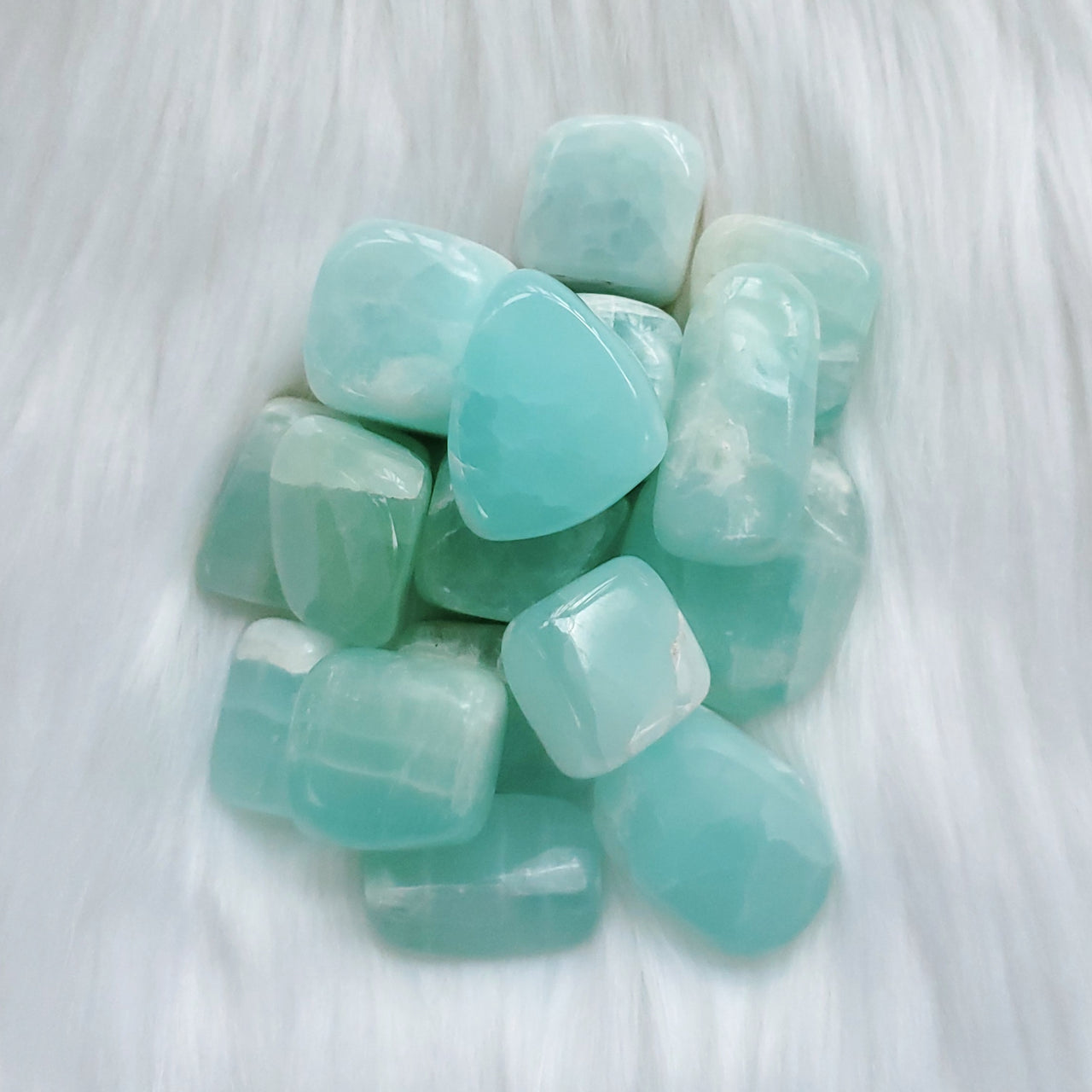 Blue Calcite Hearts, Natural Gemstones Hearts, Healing Crystals Hearts –