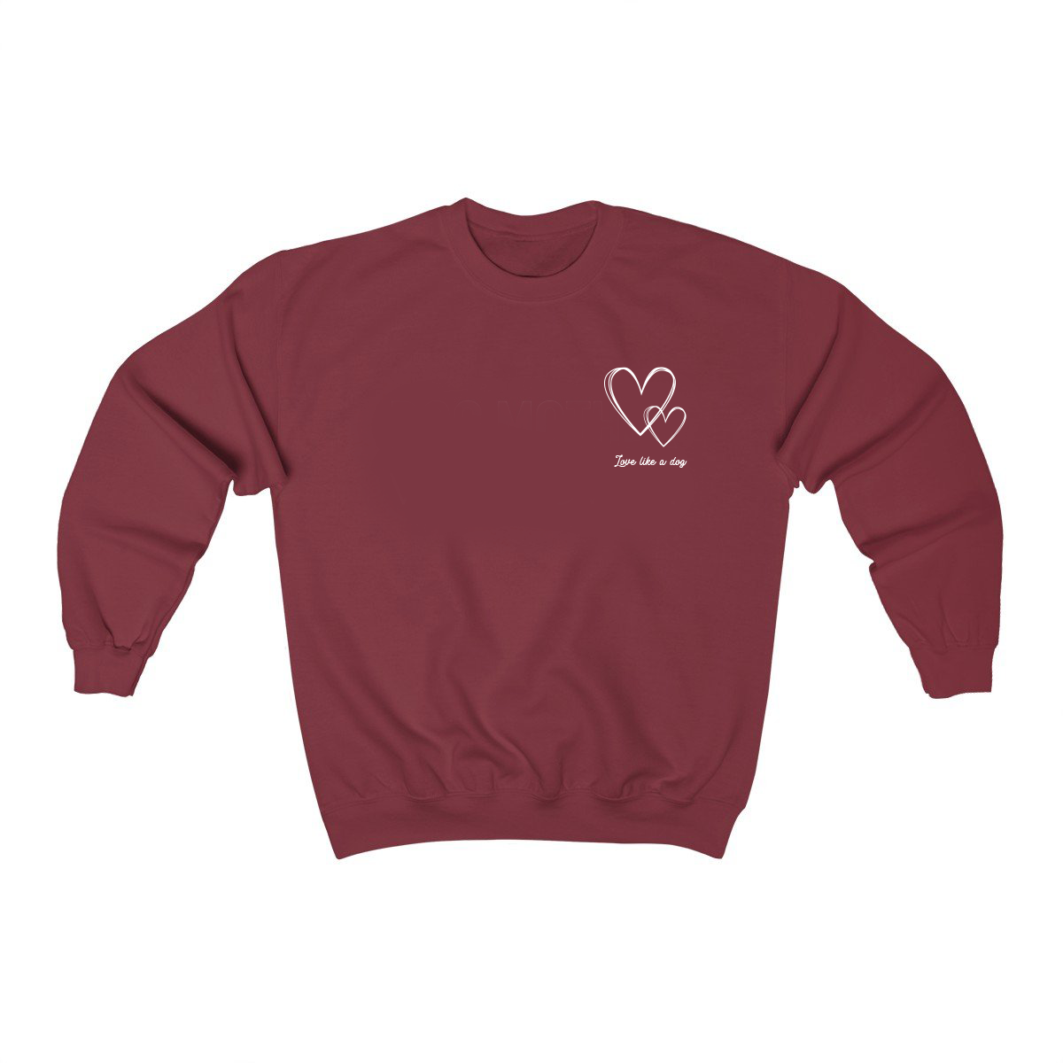 image for Love Like a Dog (small heart) - Crewneck Sweatshirt