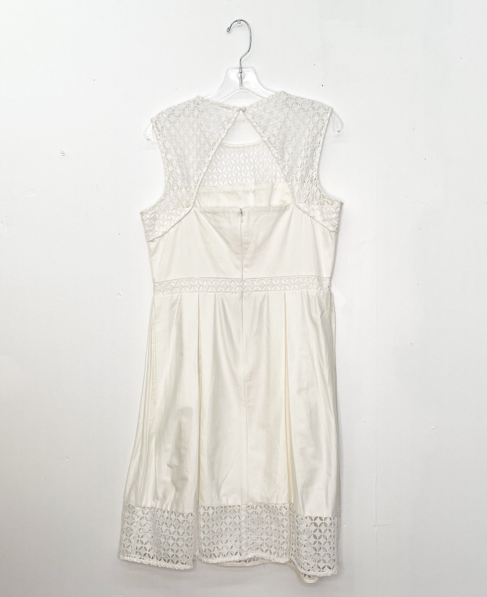 Calvin Klein Ivory Eyelet Sundays Dress Size 12 | Monarch Thrift Shop