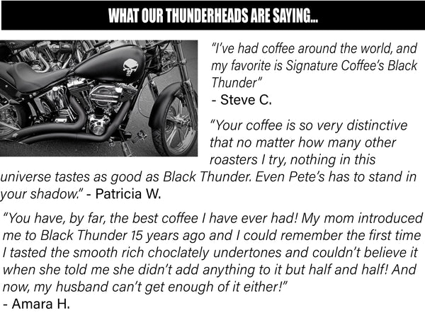 Partial Picture of a harley davidson with testimonials