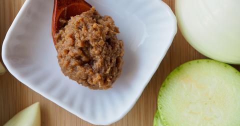 miso paste in a spoon