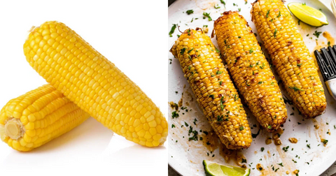 yellow corn raw and cooked