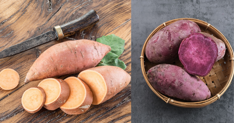 sweet potatoes on basket