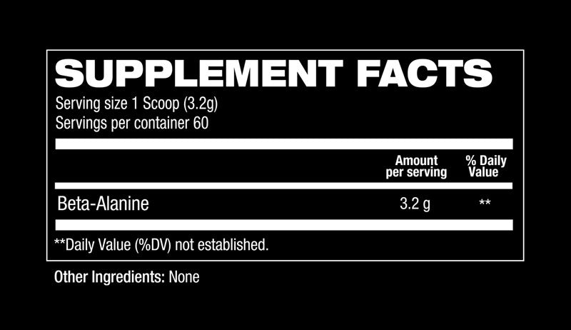 Hosstile Beta Alanine Supplement Facts