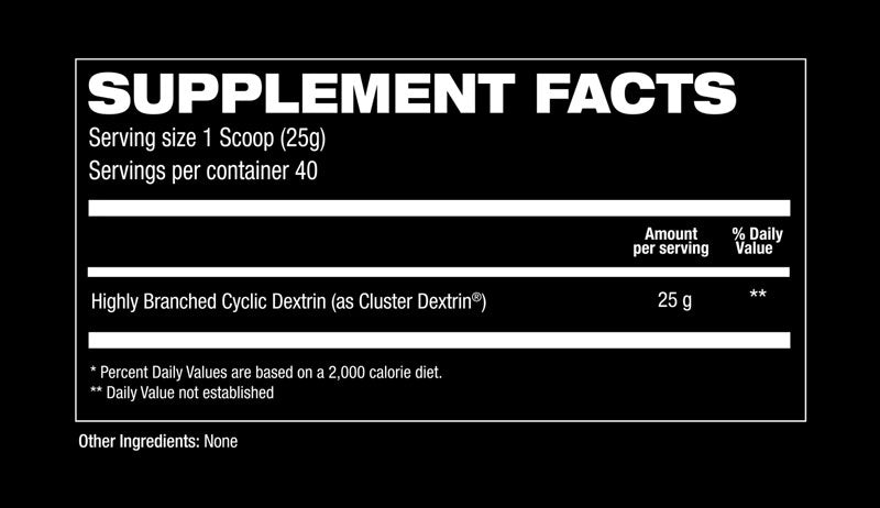 Hosstile CDX Cluster Dextrin Carb Powder Unflavored Supplement Facts