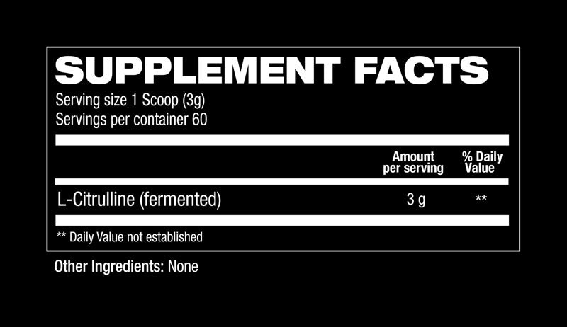 Hosstile Citrulline Supplement Facts