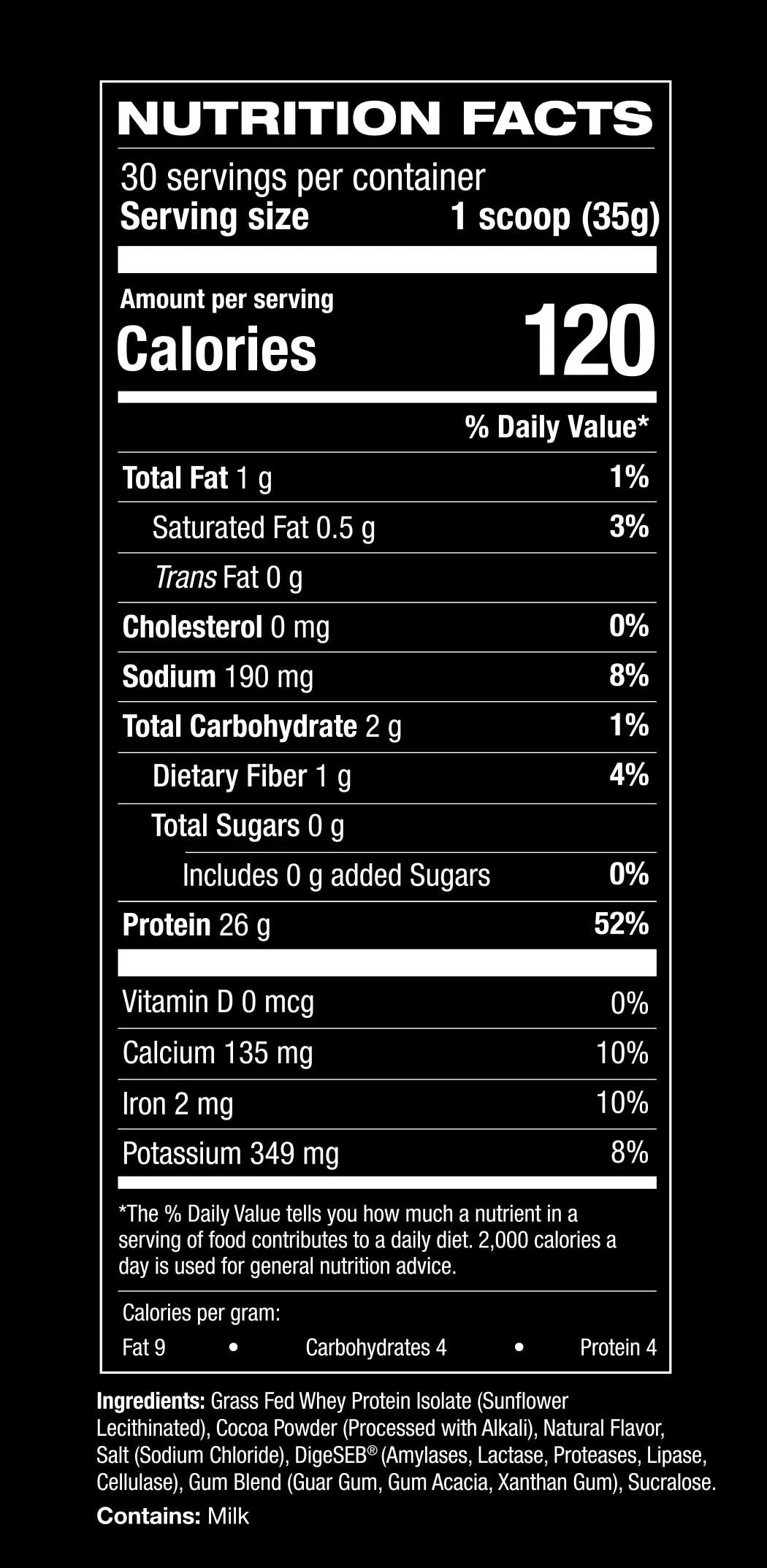 ISO[H1] Whey Protein Isolate Nutrition Facts