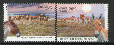 India 2013 Wild Ass of Ladakh & Kutch - Kiang & Ghor Khar Wildlife Animals 2v MNH