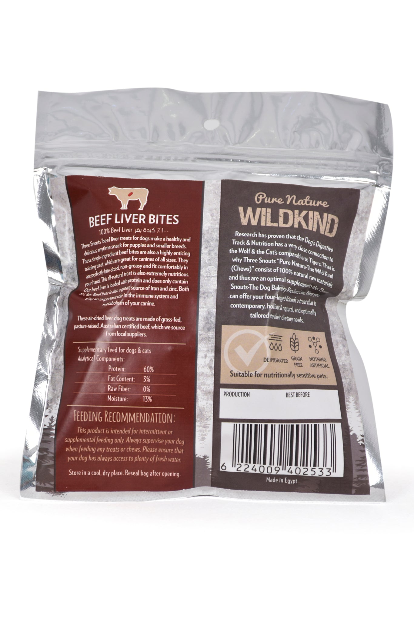 1) Three Snouts-Pure Nature WILDKIND Beef Liver 100g – Three Snouts-The Dog