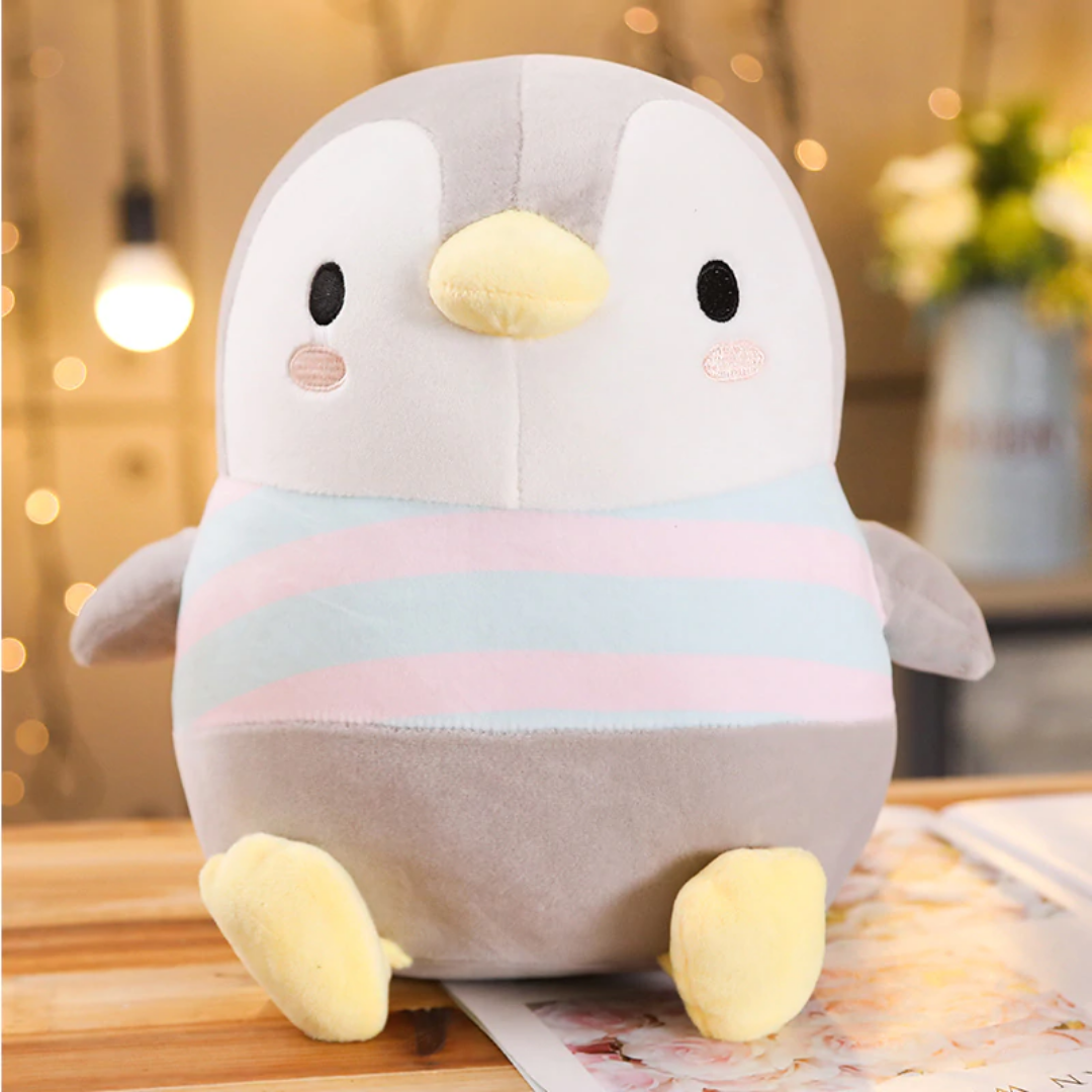 Adorable Penguin Plushie with Striped 