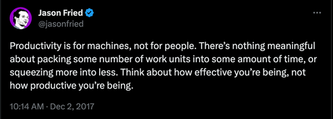 Tweet from Jason Fried