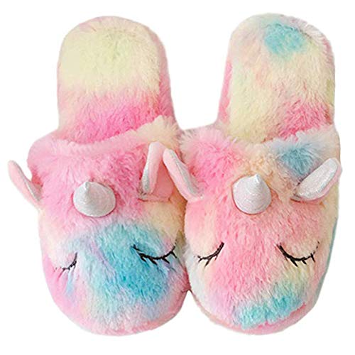 fuzzy unicorn slippers