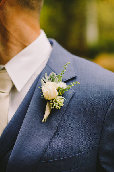 Neutral Groom Boutonniere at Woodstock Farm