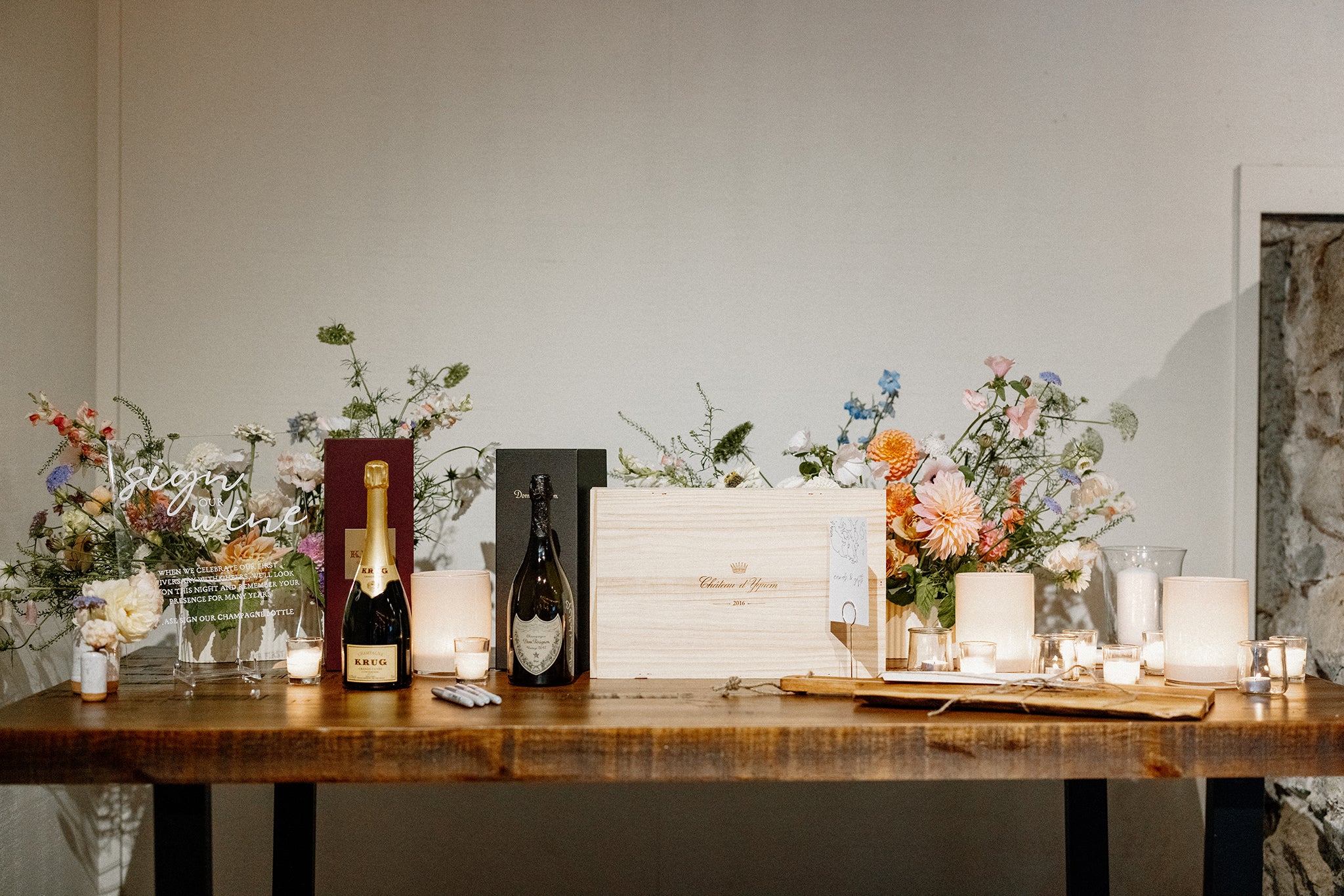 Guestbook table florals