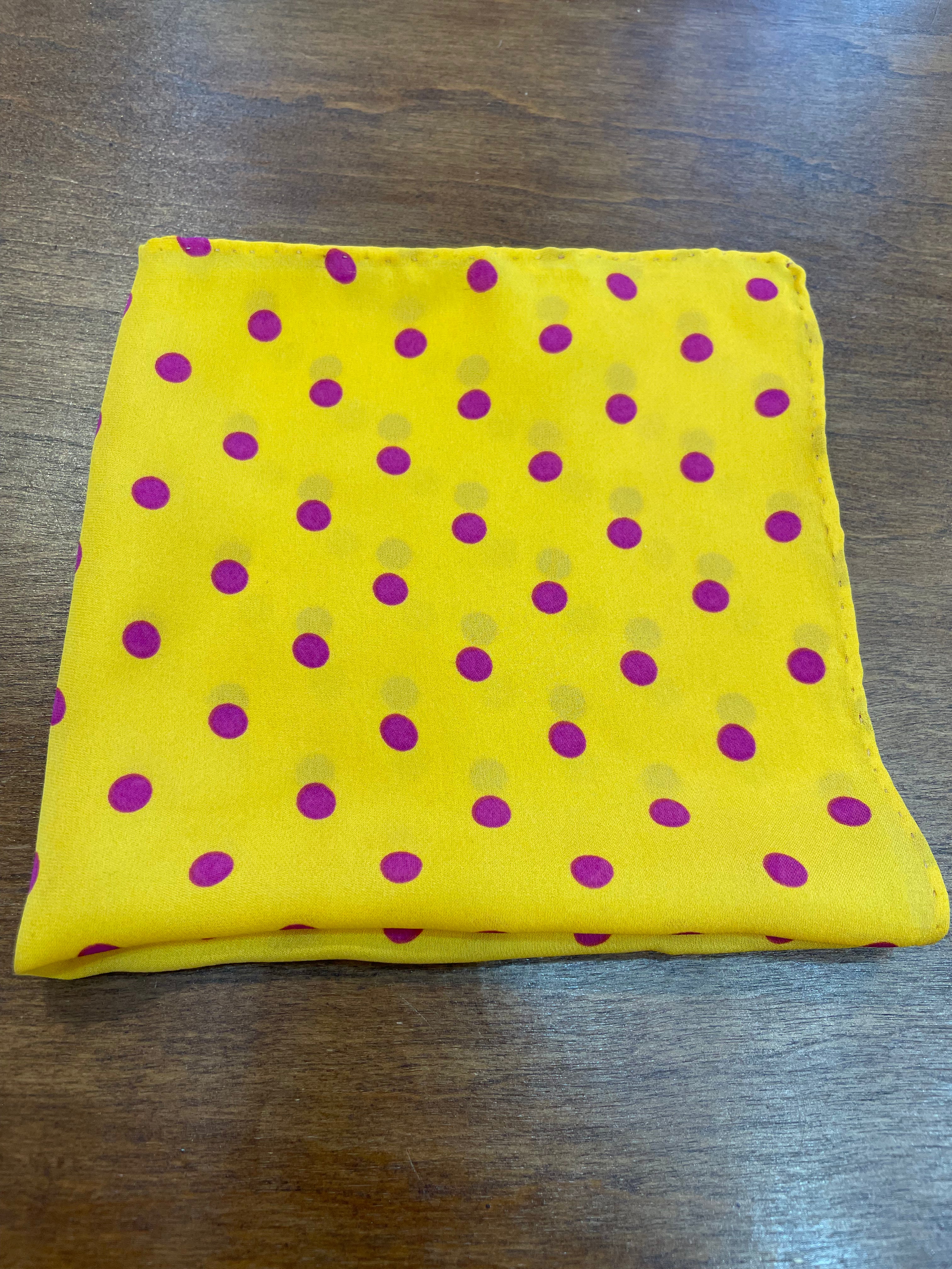 Yellow Fuschia Polka Dot