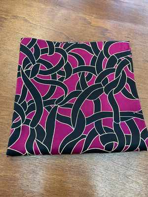 Abstract Print Magenta Silk Pocket Square - Montella Custom Tailor