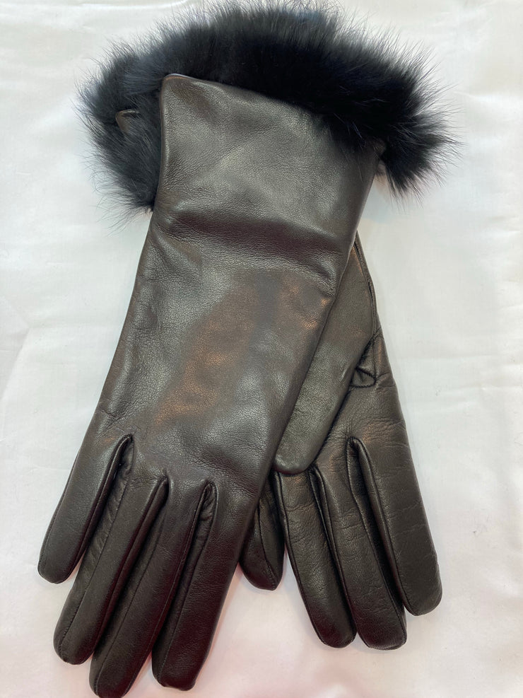 leather gloves rabbit fur