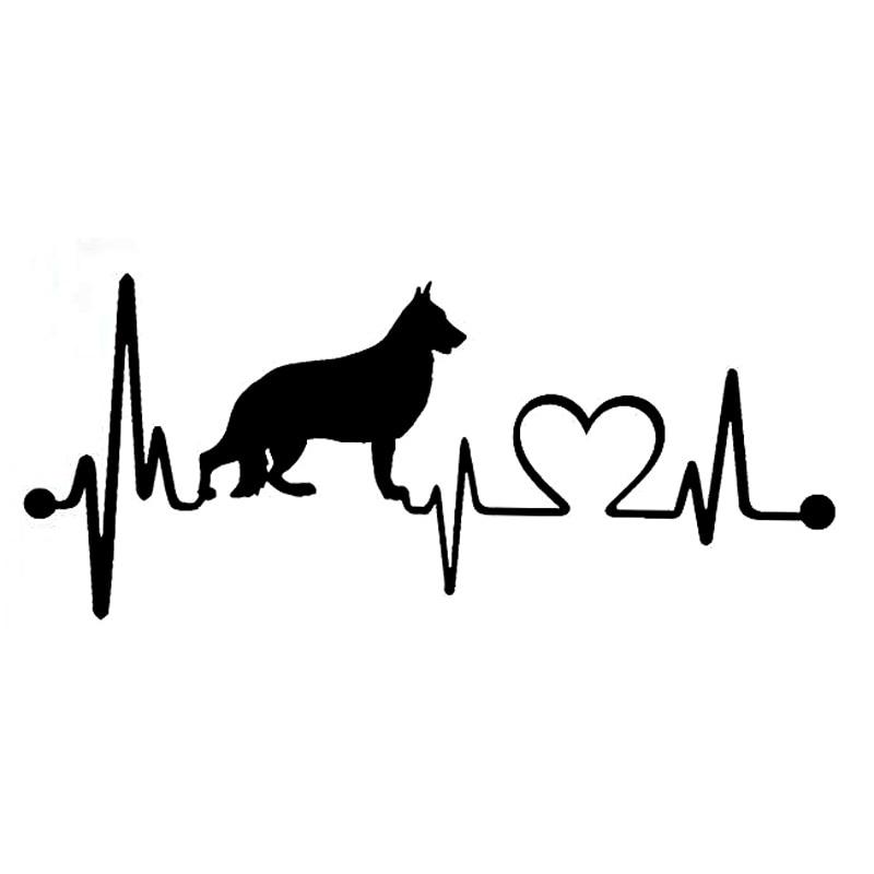 Heartbeat German Shepherd Dog Car Sticker