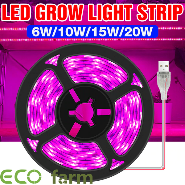ECO Farm LED lampe Phyto à spectre complet USB 5V élèvent la bande lumineuse 2835 SMD pour les plantes fleurs culture hydroponique