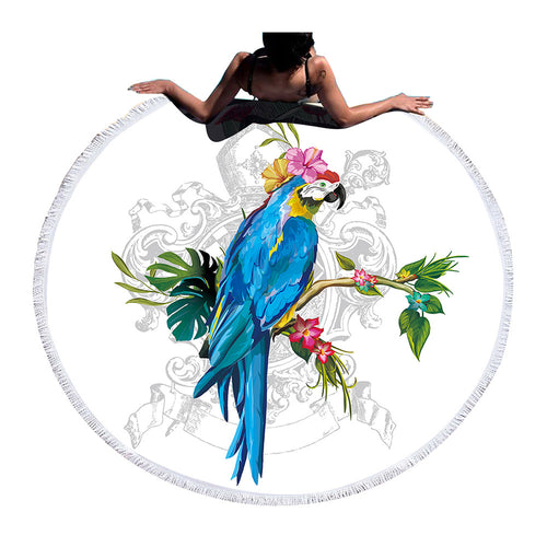 Parrot Round Beach Towel