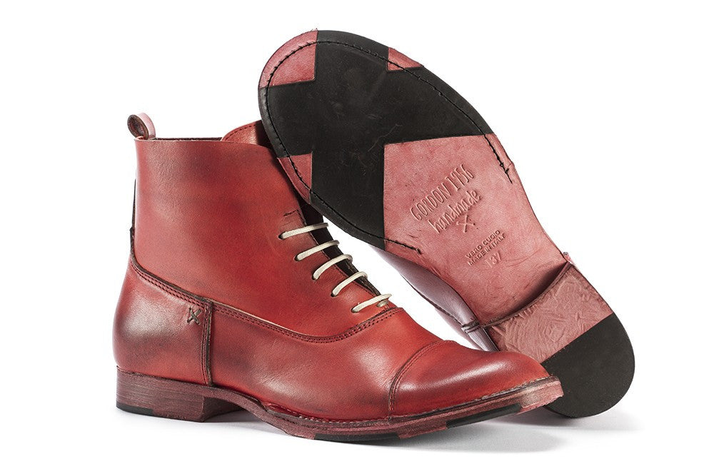 womens red leather dress boots
