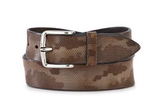 ORCIANI Buffer leather belt with roller buckle color Cognac