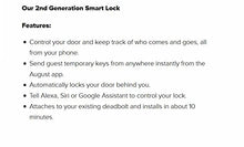 August Smart Lock (2nd Gen), Keyless home access, Silver, Compatible with Alexa