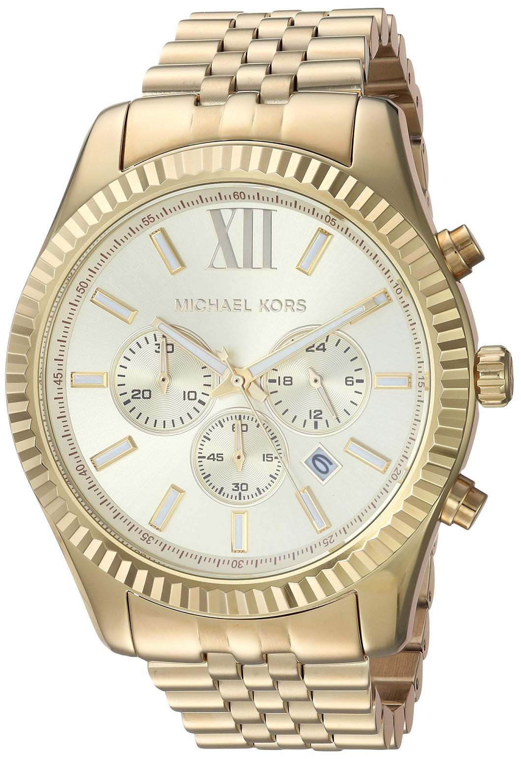 Michael Kors Men's MK8281 Quatrz Stainless Steel Lexington Gold Watch ...