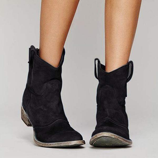 solid suede peep toe chunky heeled boots