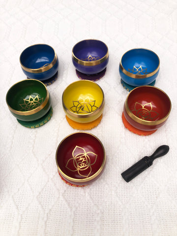 Chakra Singing Bowl Set of 7 Bowls 7.5cm