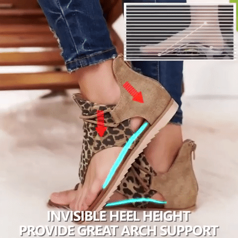 Super Posh Gladiator Comfy Sandals, Flat Heel Slip-on Shoes With Zipper, 2020 Design