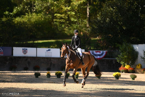 Carlee cantering in the victory gallop at the USET Talent Search Finals East where she won ninth place.