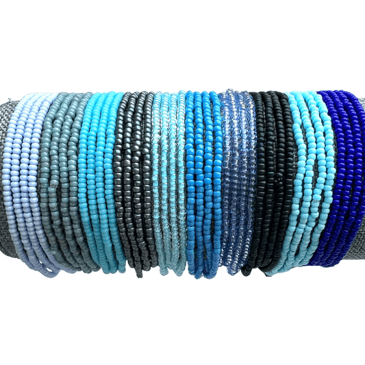 Celestial Blue Seed Bead Bracelets