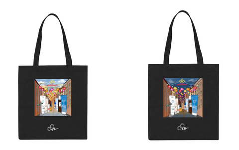 Back and front of Chinatown tote bag