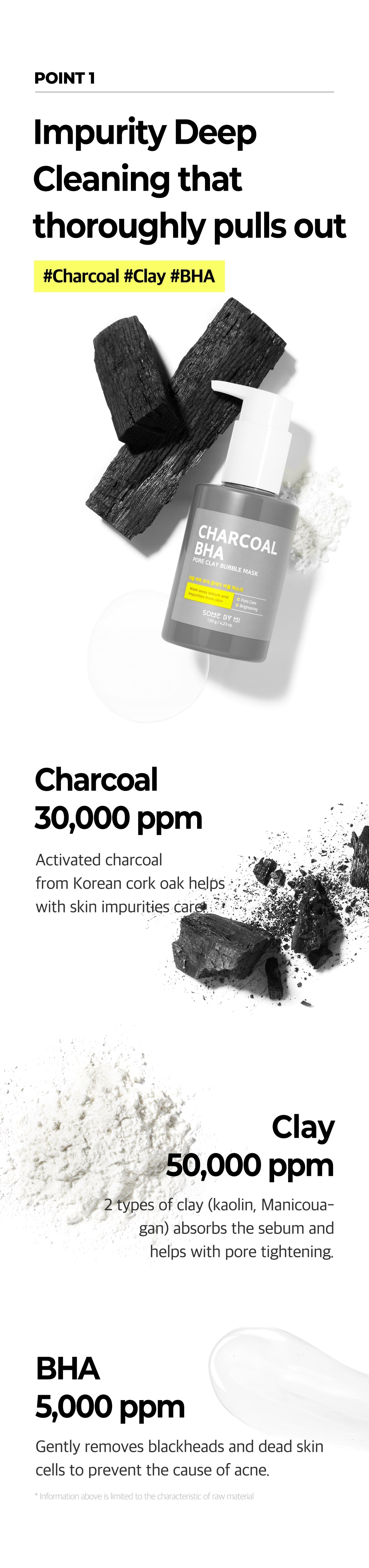 image version of product description of some by mi charcoal bha pore clay bubble mask
