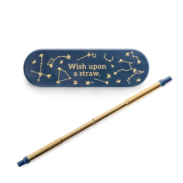 Wish Upon A Straw Navy Portable Drinking Straw