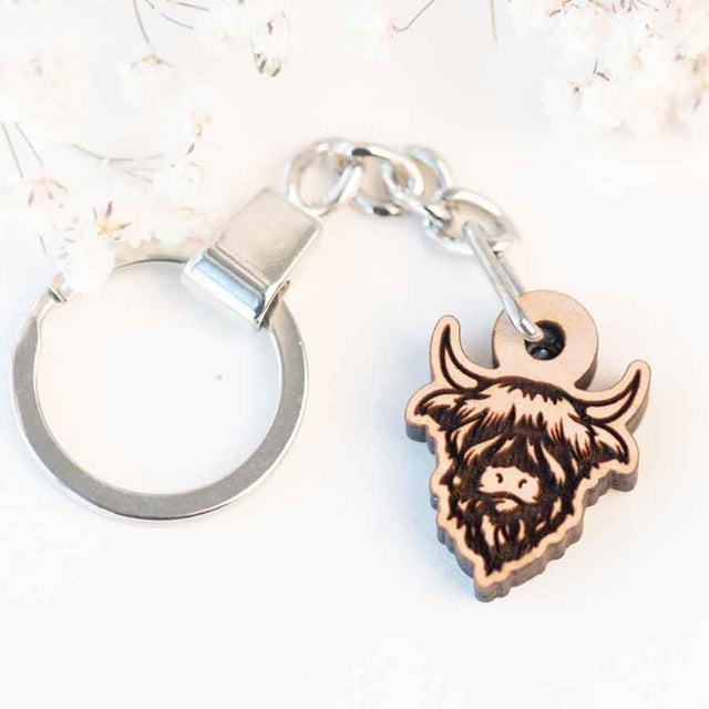 Islander UK Angus Highland Cow Keyring - British Isles